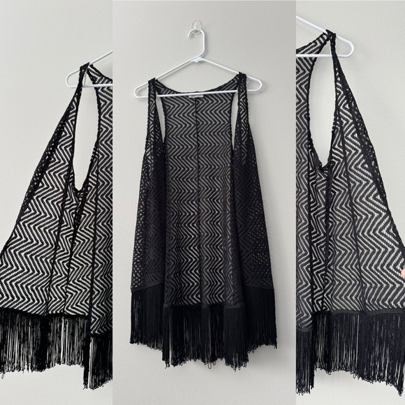 Arizona Jeans open fringe kimono Size M/L - Picture 2 of 6